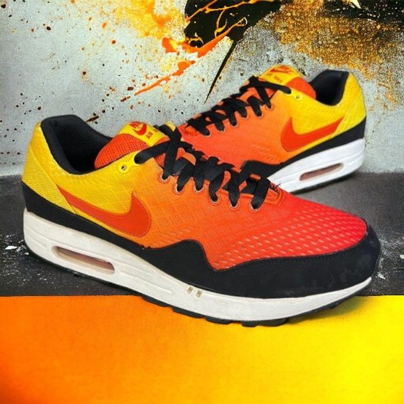 Nike Air Max 1 Sunset Pack Team Orange Tour Yellow Black #554718-880 Men\'s 11.5